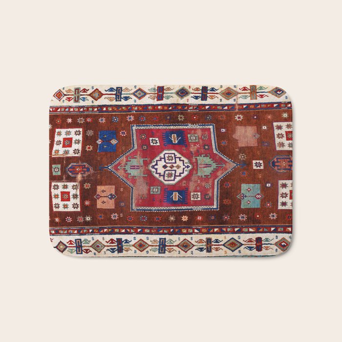 Kurdish  Antique Cihanbeyli  Tribal Rug Print Bath Mat Gallery Image 1