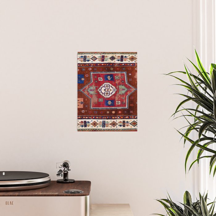 Kurdish  Antique Cihanbeyli  Tribal Rug Print Poster Gallery Image 2