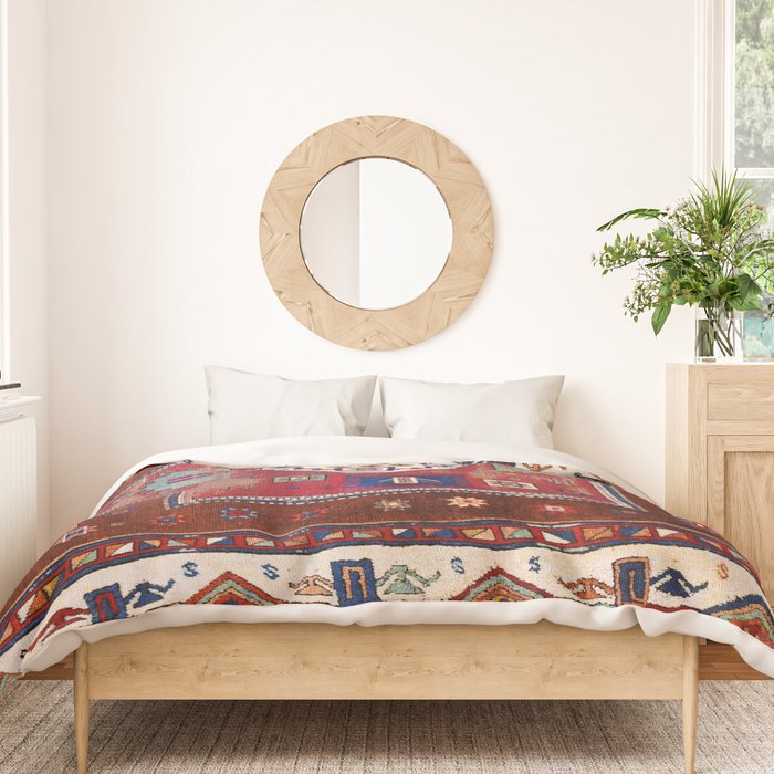 Kurdish  Antique Cihanbeyli  Tribal Rug Print Duvet Cover Gallery Image 3