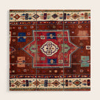 Kurdish  Antique Cihanbeyli  Tribal Rug Print Wood Wall Art Gallery Image 1