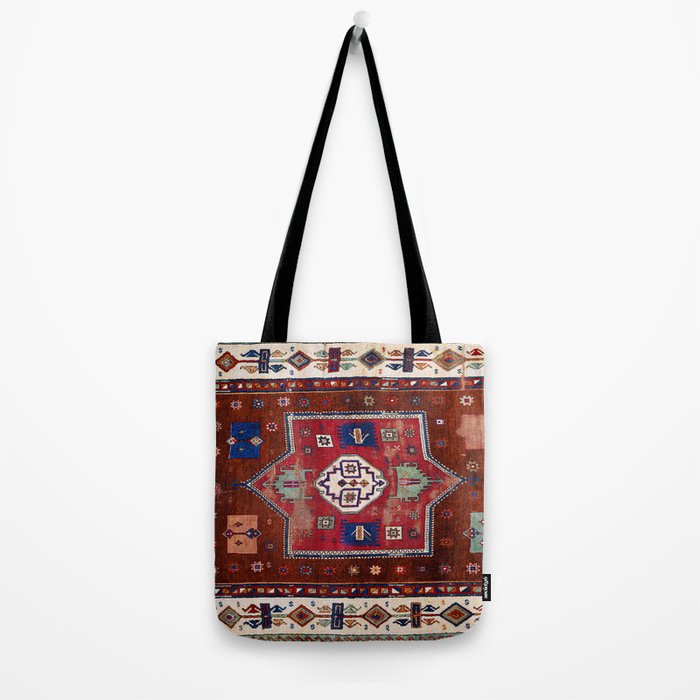 Kurdish  Antique Cihanbeyli  Tribal Rug Print Tote Bag Gallery Image 2
