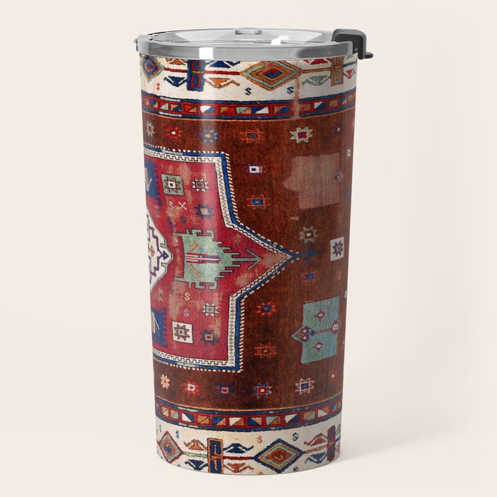 Kurdish  Antique Cihanbeyli  Tribal Rug Print Travel Mug Gallery Image 2
