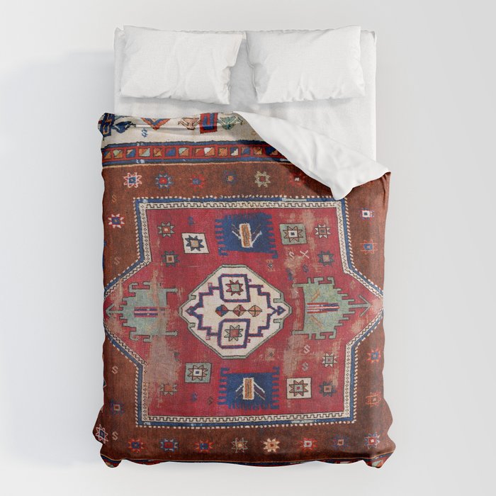 Kurdish  Antique Cihanbeyli  Tribal Rug Print Duvet Cover Gallery Image 6