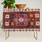 Kurdish  Antique Cihanbeyli  Tribal Rug Print Credenza Gallery Image 1