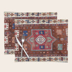 Kurdish  Antique Cihanbeyli  Tribal Rug Print Placemat Gallery Image 1