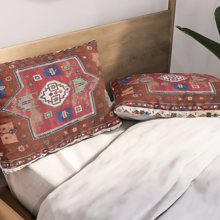 Kurdish  Antique Cihanbeyli  Tribal Rug Print Pillow Sham Gallery Image 2