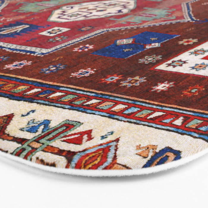 Kurdish  Antique Cihanbeyli  Tribal Rug Print Bath Mat Gallery Image 3