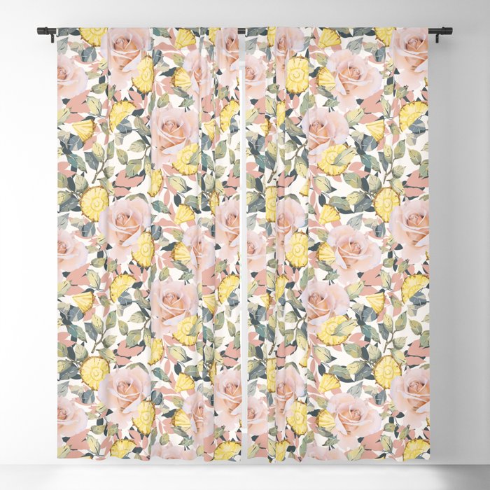 Pineapple wedges on rose bushes P Window Curtain Gallery Image 1