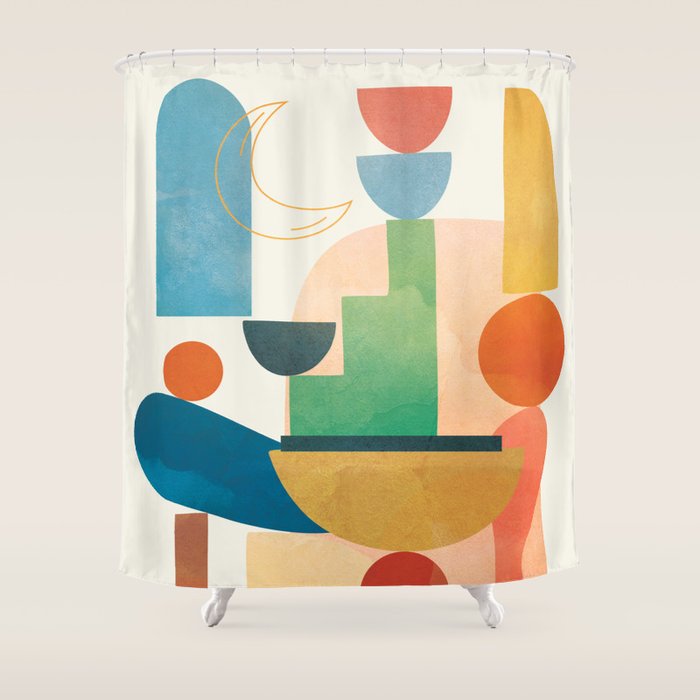 Modern Abstract Art 80 Shower Curtain Gallery Image 1