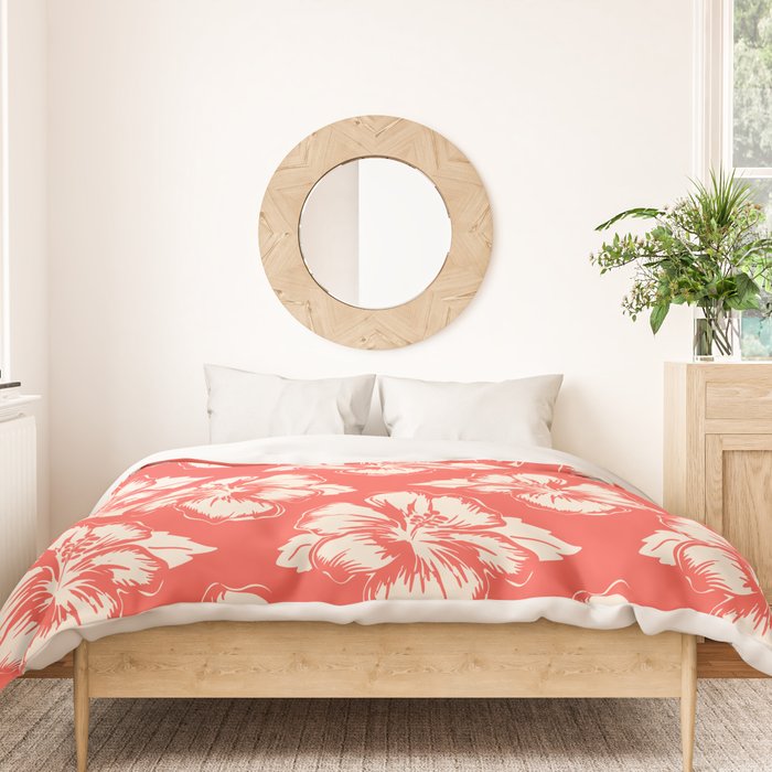 Red tropical summer flower art pattern Duvet Cover Gallery Image 3