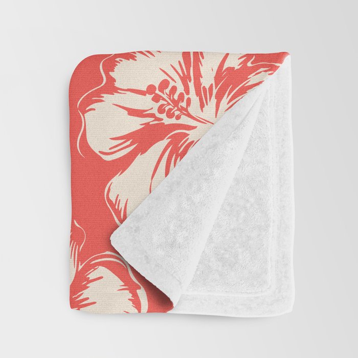 Red tropical summer flower art pattern Throw Blanket Gallery Image 3