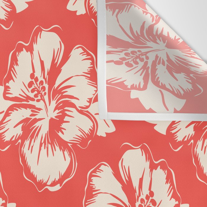 Red tropical summer flower art pattern Wall Tapestry Gallery Image 3