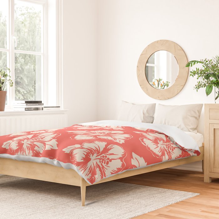 Red tropical summer flower art pattern Duvet Cover Gallery Image 2