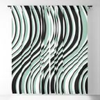 Wavy Stripes XII - Mint, Black and White Window Curtain Gallery Image 5