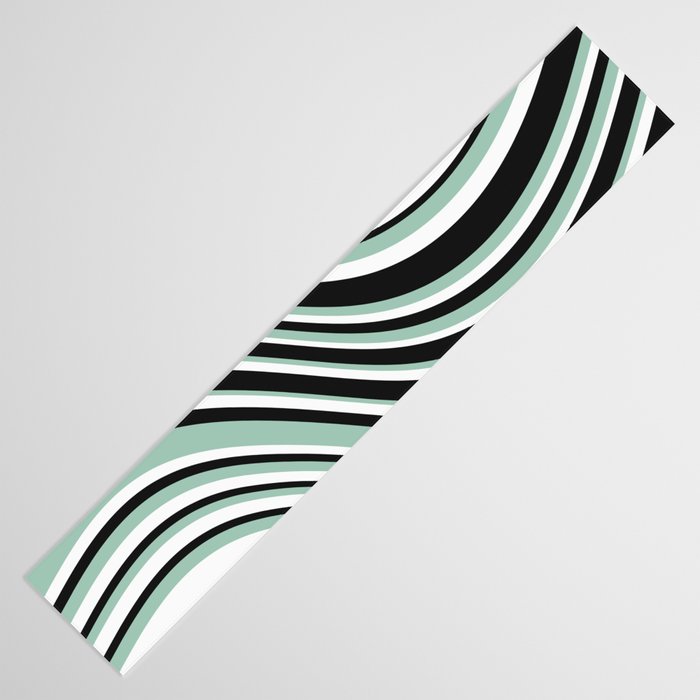 Wavy Stripes XII - Mint, Black and White Table Runner Gallery Image 3