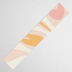 Mellow Flow Retro 60s 70s Abstract Pattern Pale Pink and Mustard Table Runner Gallery Image 3
