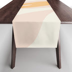 Mellow Flow Retro 60s 70s Abstract Pattern Pale Pink and Mustard Table Runner Gallery Image 1