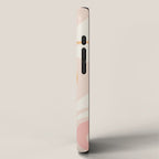 Mellow Flow Retro 60s 70s Abstract Pattern Pale Pink and Mustard iPhone Case Gallery Image 2