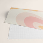 Mellow Flow Retro 60s 70s Abstract Pattern Pale Pink and Mustard Wrapping Paper Gallery Image 2