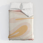 Mellow Flow Retro 60s 70s Abstract Pattern Pale Pink and Mustard Duvet Cover Gallery Image 6
