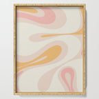 Mellow Flow Retro 60s 70s Abstract Pattern Pale Pink and Mustard Serving Tray Gallery Image 1