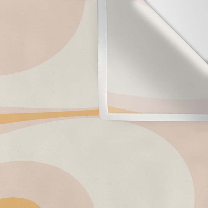 Mellow Flow Retro 60s 70s Abstract Pattern Pale Pink and Mustard Wall Tapestry Gallery Image 3