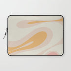 Mellow Flow Retro 60s 70s Abstract Pattern Pale Pink and Mustard Laptop Sleeve Gallery Image 1