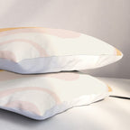 Mellow Flow Retro 60s 70s Abstract Pattern Pale Pink and Mustard Pillow Sham Gallery Image 3