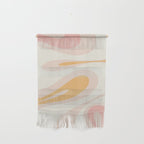 Mellow Flow Retro 60s 70s Abstract Pattern Pale Pink and Mustard Wall Hanging Gallery Image 1