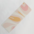 Mellow Flow Retro 60s 70s Abstract Pattern Pale Pink and Mustard Yoga Mat Gallery Image 1