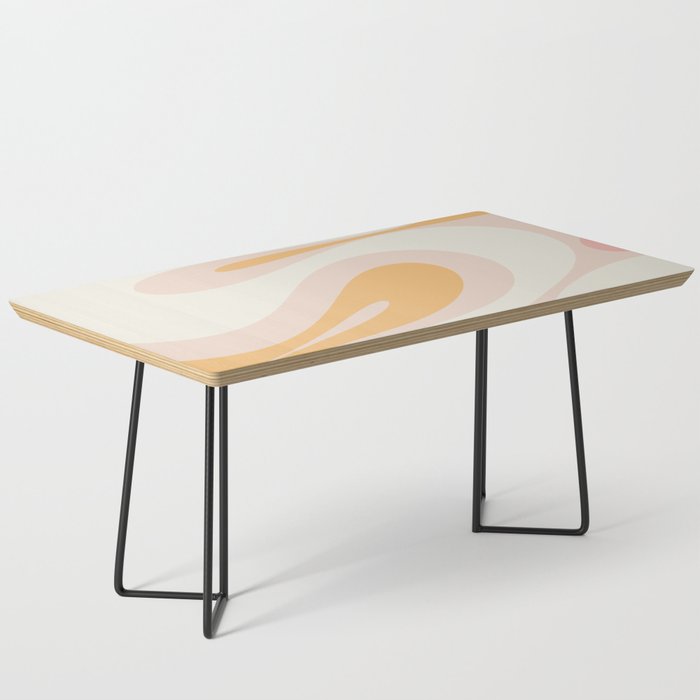 Mellow Flow Retro 60s 70s Abstract Pattern Pale Pink and Mustard Coffee Table Gallery Image 1