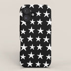 Star Pattern White On Black iPhone Case Gallery Image 1