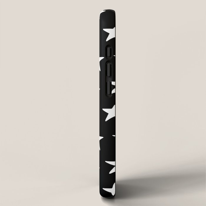 Star Pattern White On Black iPhone Case Gallery Image 2