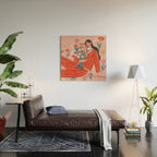 Modern Woman with Flowers Wood Wall Art Gallery Image 2