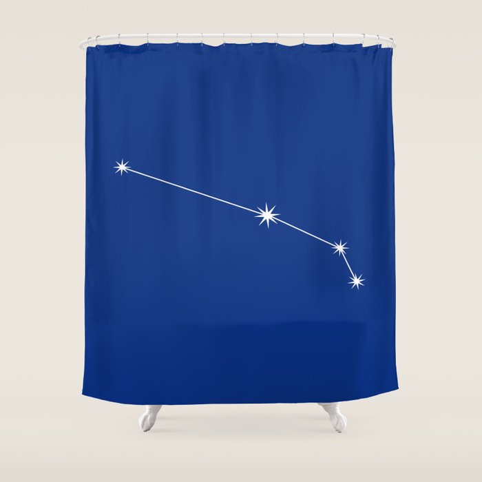 Aries Zodiac Star Constellation Line Art Dark Blue Shower Curtain Gallery Image 1