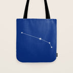 Aries Zodiac Star Constellation Line Art Dark Blue Tote Bag Gallery Image 1