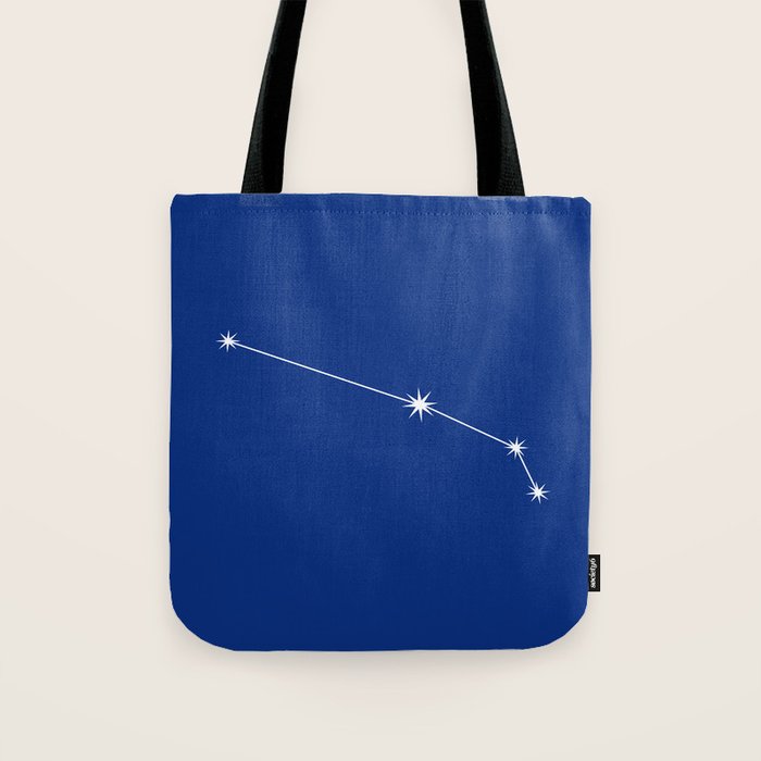 Aries Zodiac Star Constellation Line Art Dark Blue Tote Bag Gallery Image 1