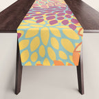Festive, Floral Prints, Orange, Yellow, Teal and Pink Table Runner Gallery Image 1