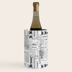 Black And White Collage Of Grunge Newspaper Fragments Wine Chiller Gallery Image 3