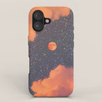 GLITTER SKY | sparkle | warm | moon | orange | blue | nature | collage | minimalism | stars | bling  iPhone Case Gallery Image 1