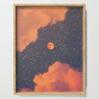 GLITTER SKY | sparkle | warm | moon | orange | blue | nature | collage | minimalism | stars | bling  Serving Tray Gallery Image 1