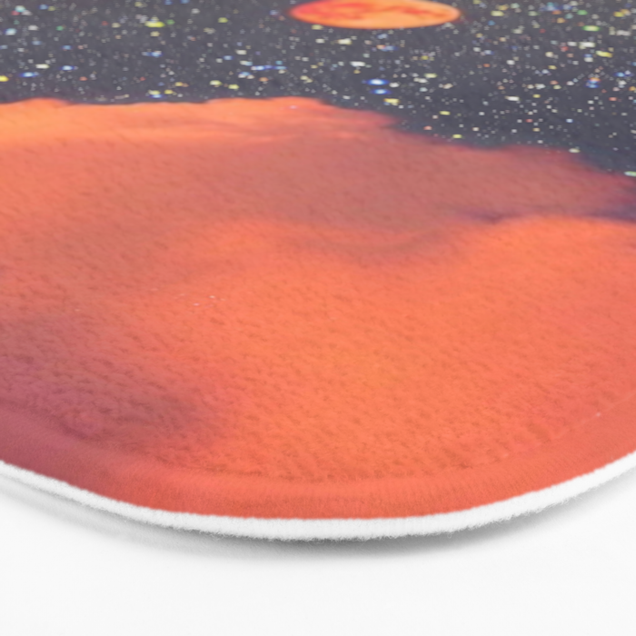 GLITTER SKY | sparkle | warm | moon | orange | blue | nature | collage | minimalism | stars | bling  Bath Mat Gallery Image 3
