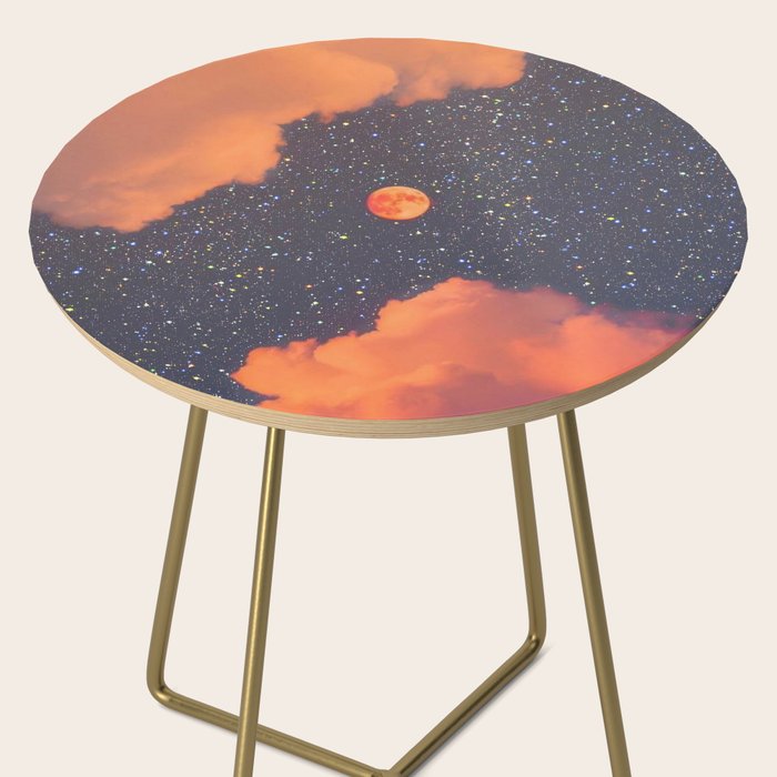 GLITTER SKY | sparkle | warm | moon | orange | blue | nature | collage | minimalism | stars | bling  Side Table Gallery Image 2