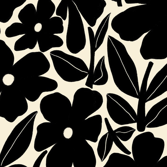 Black and White Retro Groovy Flowers  Coffee Mug Gallery Image 2