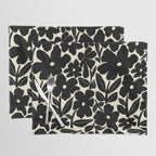 Black and White Retro Groovy Flowers  Placemat Gallery Image 1