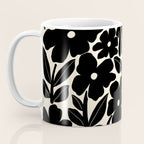 Black and White Retro Groovy Flowers  Coffee Mug Gallery Image 3