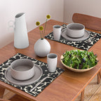 Black and White Retro Groovy Flowers  Placemat Gallery Image 2