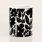 Black and White Retro Groovy Flowers  Coffee Mug Gallery Image 4