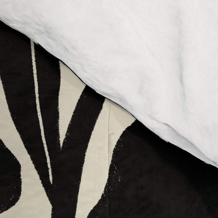 Black and White Retro Groovy Flowers  Comforter Gallery Image 4