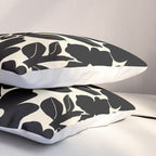 Black and White Retro Groovy Flowers  Pillow Sham Gallery Image 3